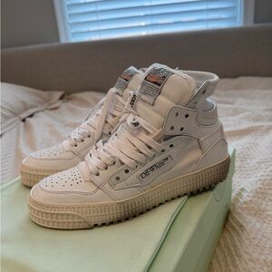 Off-White Cream High-Top Sneakers